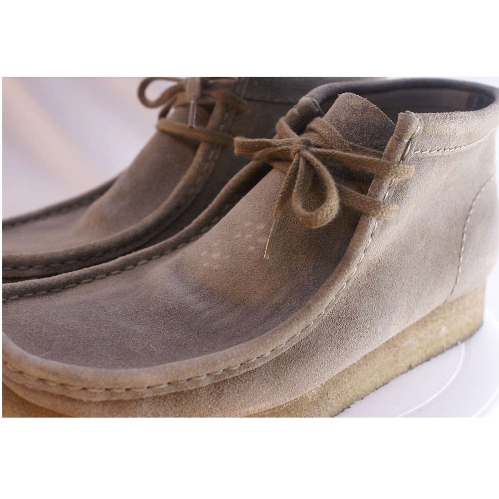 Clarks Originals Wallabee Men‎ 8M Taupe Suede Moccasin Boots 26103605 Crepe Sole